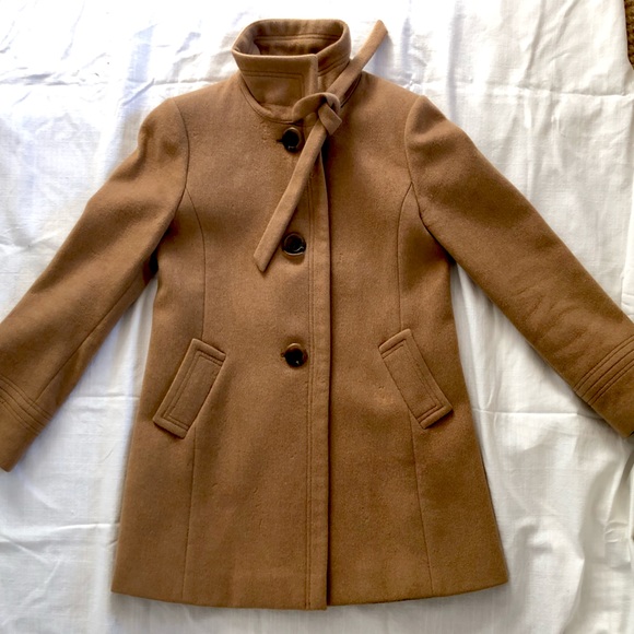 J. Crew Cashmere Wool Camel Tan Peacoat Size 4